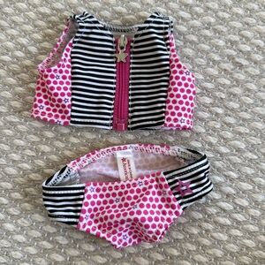 NEW American Girl Doll Stripes & Dots Swimsuit Bikini
